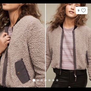 Anthropologie Marrakech Sherpa zip up jacket